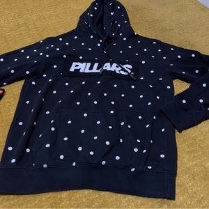 Pillars Black Hoodie Box Logo Polka Dot Medium